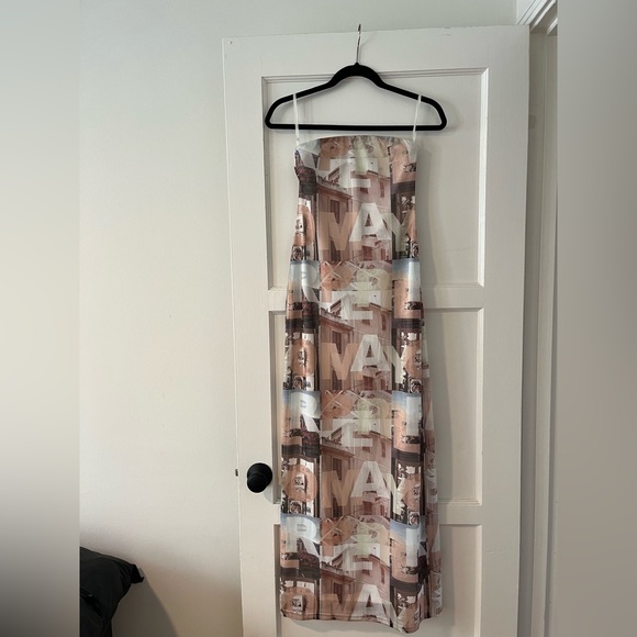 Peppermayo Good Without You Maxi Dress - Neutral Film Graphic - Picture 5 of 7